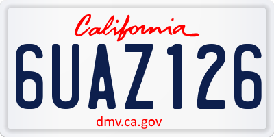 CA license plate 6UAZ126