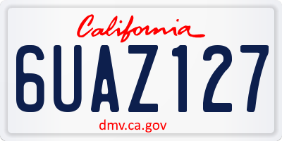 CA license plate 6UAZ127