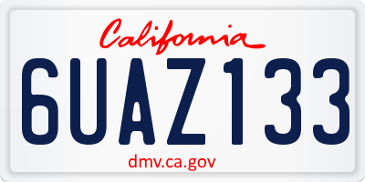 CA license plate 6UAZ133
