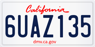 CA license plate 6UAZ135