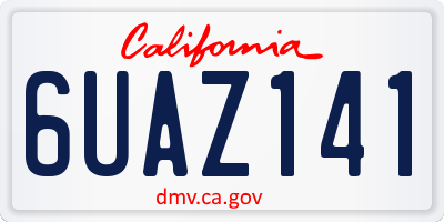 CA license plate 6UAZ141