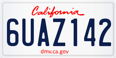 CA license plate 6UAZ142
