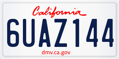 CA license plate 6UAZ144
