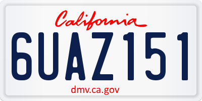 CA license plate 6UAZ151