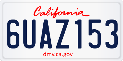 CA license plate 6UAZ153