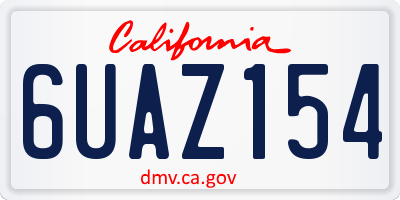 CA license plate 6UAZ154