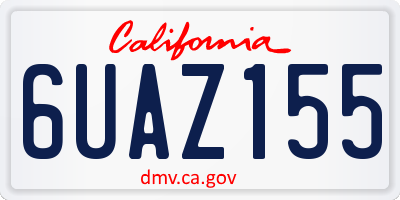 CA license plate 6UAZ155