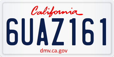 CA license plate 6UAZ161