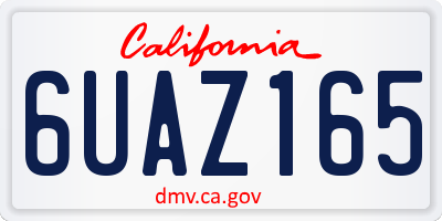 CA license plate 6UAZ165