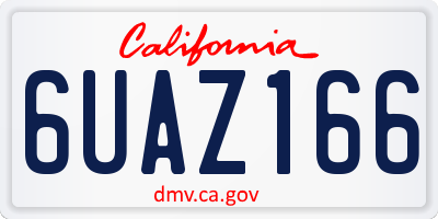 CA license plate 6UAZ166