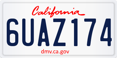 CA license plate 6UAZ174