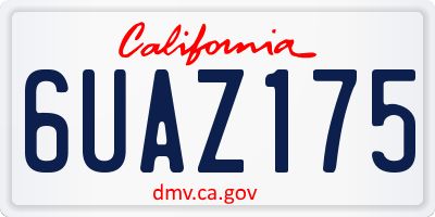 CA license plate 6UAZ175