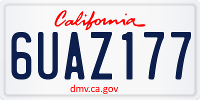 CA license plate 6UAZ177