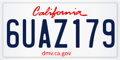 CA license plate 6UAZ179