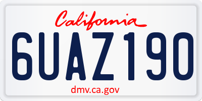CA license plate 6UAZ190