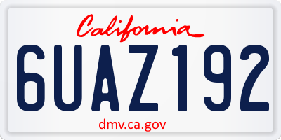 CA license plate 6UAZ192