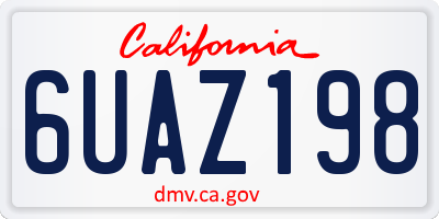CA license plate 6UAZ198