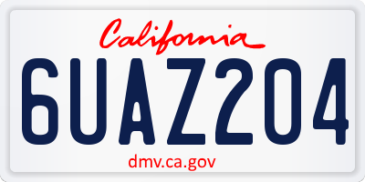 CA license plate 6UAZ204