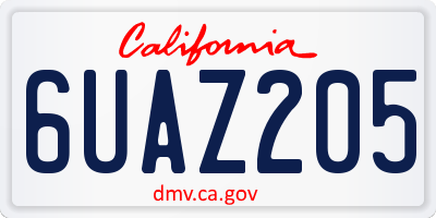 CA license plate 6UAZ205