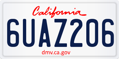 CA license plate 6UAZ206