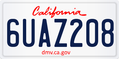 CA license plate 6UAZ208