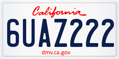 CA license plate 6UAZ222