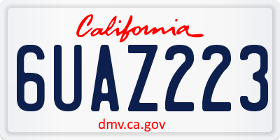 CA license plate 6UAZ223