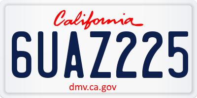 CA license plate 6UAZ225