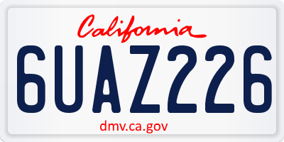 CA license plate 6UAZ226