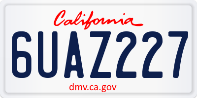 CA license plate 6UAZ227