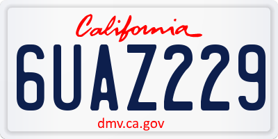 CA license plate 6UAZ229