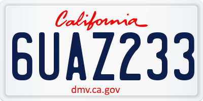 CA license plate 6UAZ233