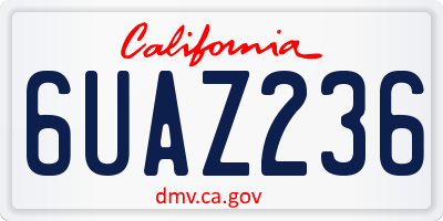 CA license plate 6UAZ236