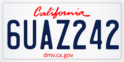CA license plate 6UAZ242