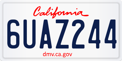 CA license plate 6UAZ244