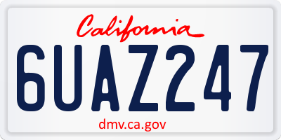 CA license plate 6UAZ247