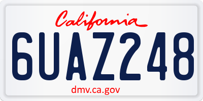 CA license plate 6UAZ248