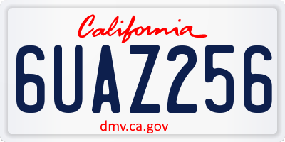 CA license plate 6UAZ256