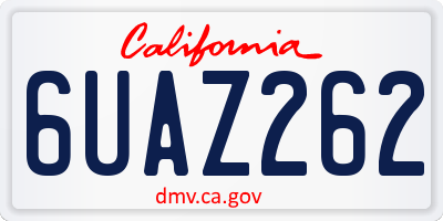 CA license plate 6UAZ262