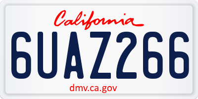 CA license plate 6UAZ266