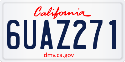 CA license plate 6UAZ271