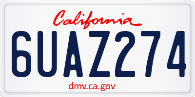 CA license plate 6UAZ274