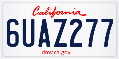 CA license plate 6UAZ277