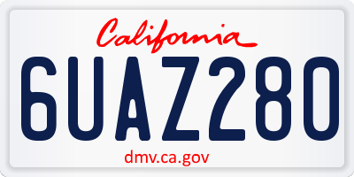 CA license plate 6UAZ280