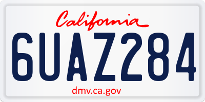 CA license plate 6UAZ284