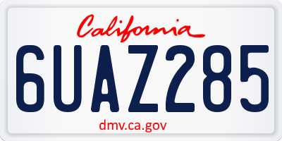 CA license plate 6UAZ285