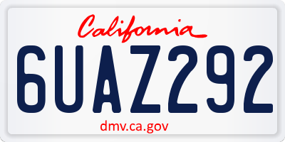 CA license plate 6UAZ292