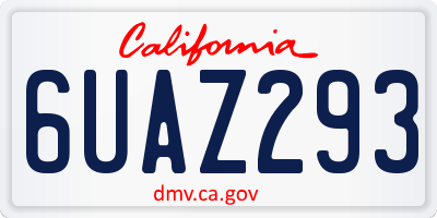 CA license plate 6UAZ293