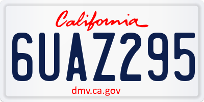 CA license plate 6UAZ295