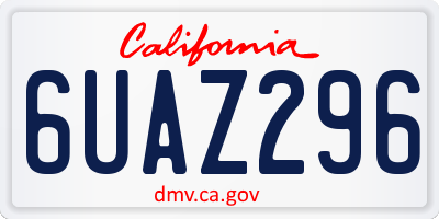 CA license plate 6UAZ296